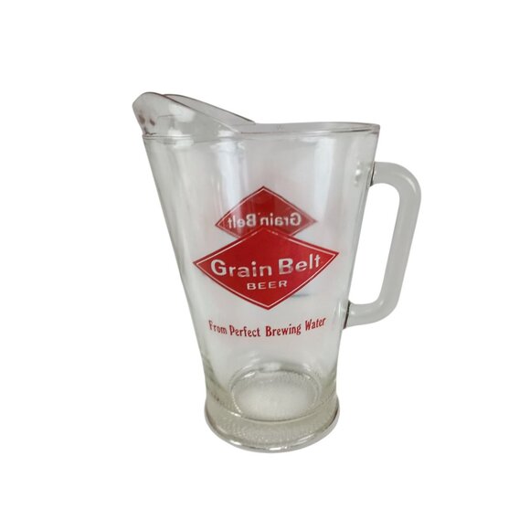 Grain Belt Beer 'From Perfect Brewing Water' 9" Glass Pitcher 1970s Vintage - Picture 2 of 6